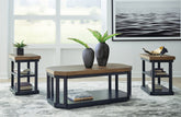 Bay Furniture Gallery - Ashley Furniture - Landocken Table (Set of 3) - Occasional Table Set (3/CN) / Brown/Blue - T402-13